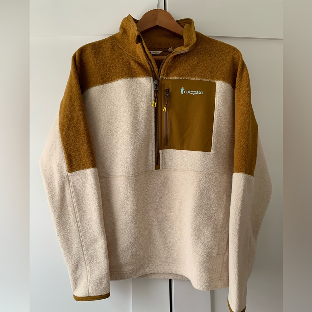 NWOT Cotopaxi Abrazo Half-Zip Fleece Cream and Deep Caramel Pullover